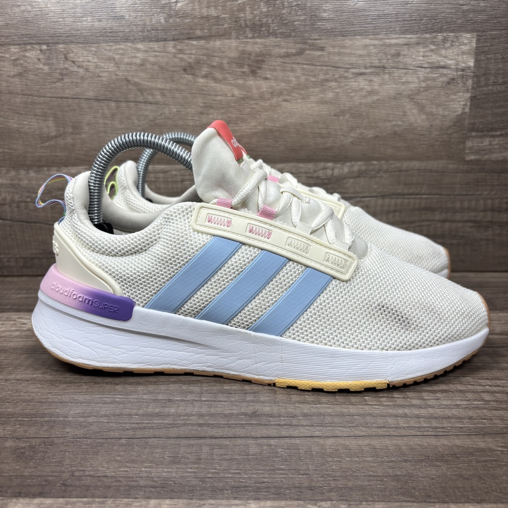 Adidas Race TR21 White Blue Womens US Size 8.5 EUR 40.67 GZ1992 Running Shoes